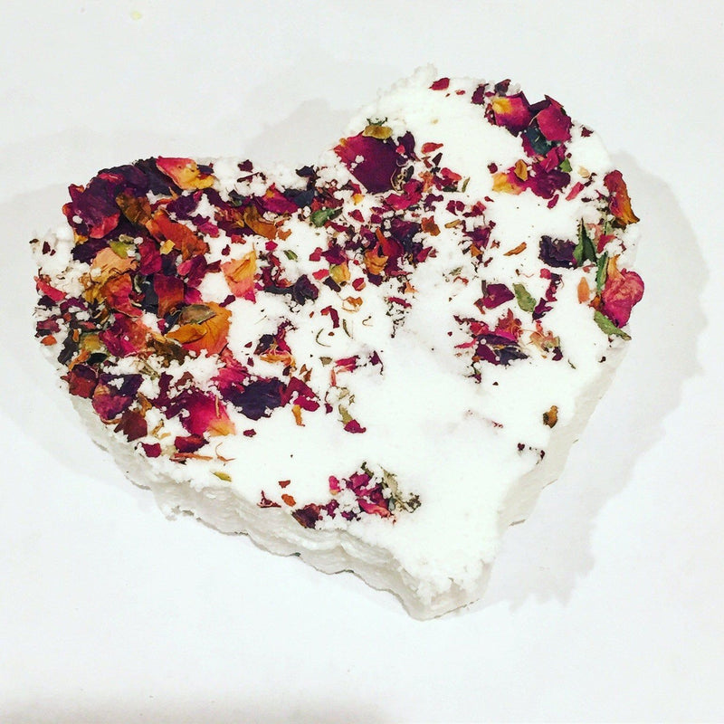 Butter Me Up Organics Rose heart bath bomb / organic bath bomb / essential oil bath bomb / natural bath bomb Bath
