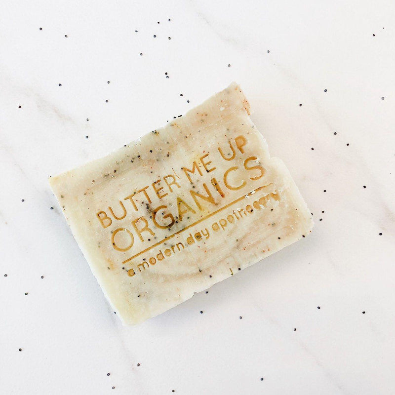 Butter Me Up Organics Lemon Poppyseed / VEGAN soap / PALM FREE / Exfoliating Soap / Scrub Soap Soap