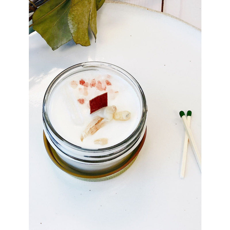 Butter Me Up Organics Space Clearing Candle/ Intention Candle / Organic Soy Candle / Candle with Crystals / Cleansing Candle Metaphysical
