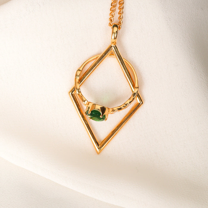 Geometric Ring Keeper Necklace Thick Chain With Geometric Necklace