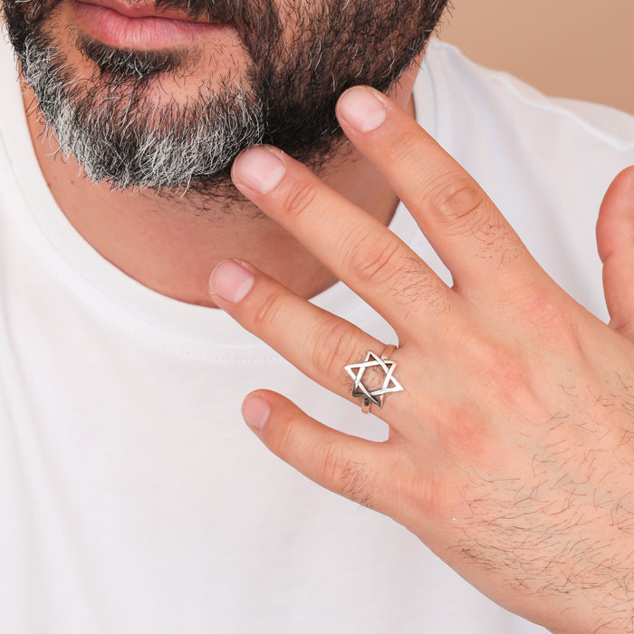 David of Star Ring 925 Sterling Silver Star of David Ring