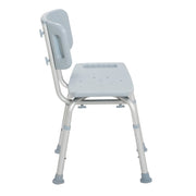 RIO Medical Supplies Bathroom Safety Shower Tub Bench Chair with Back, Gray