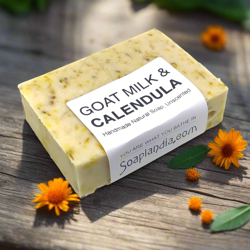 Soaplandia Soap Store Goat Milk & Calendula Tea Soap, Unscented Bar Soap