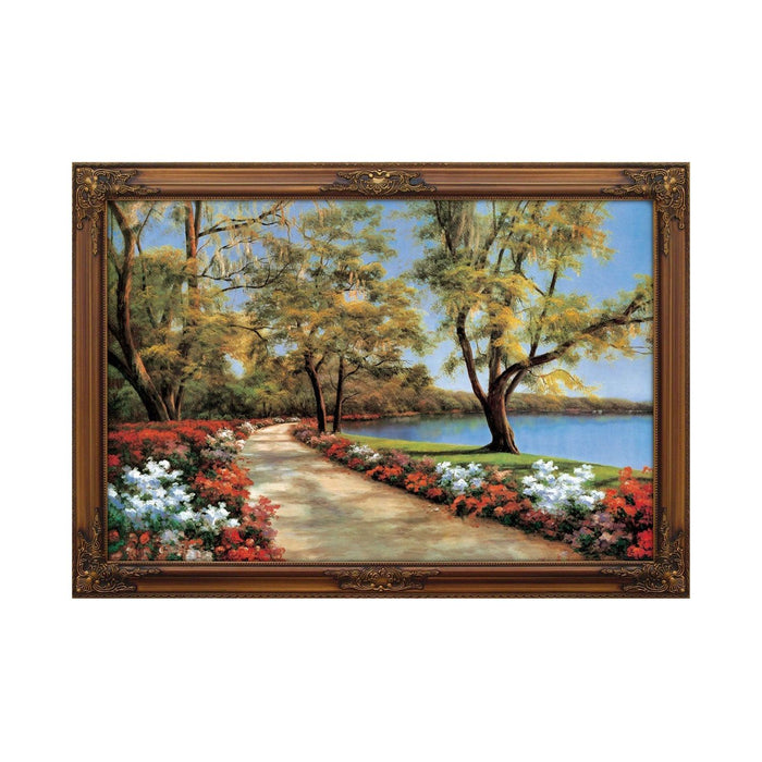 Shopbobbys Premius Landscape Framed Wall Art, Floral Pathway, 41X29 Inches