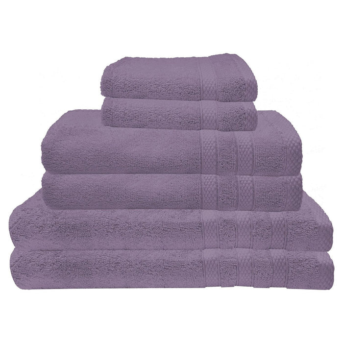 Shopbobbys Premius Premium 6-Piece Combed Cotton Bath Towel Set, Hyacinth Purple