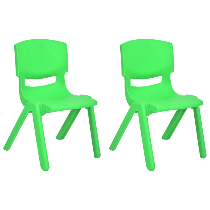 Shopbobbys Joon Stackable Plastic Kids Learning Chairs, Green, 20.5X12.75X11 Inches, 2-Pack (Pack Of 2)