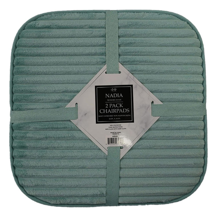 Shopbobbys Premius Nadia 2 Piece Memory Foam Chairpad Set, 16X16 Inches