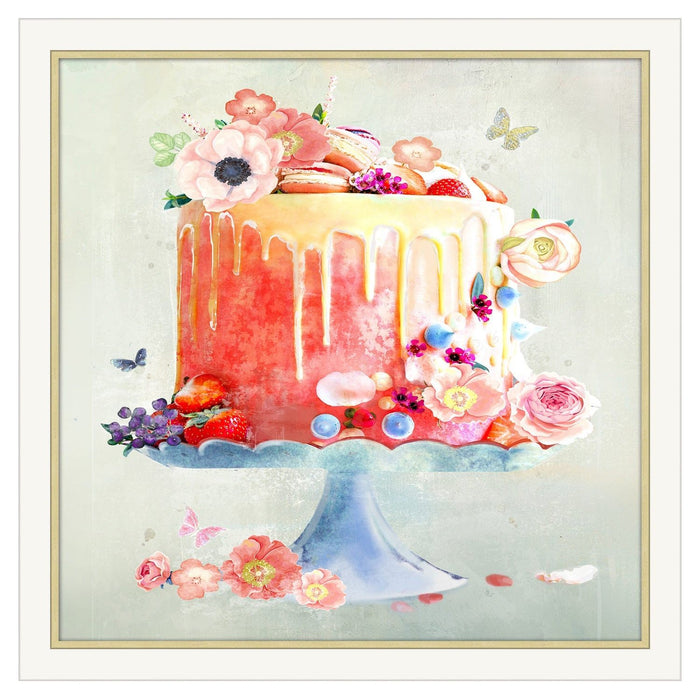 Shopbobbys Premius Decadent Layered Cake Wall Art, Blue-Gold, 13X13 Inches