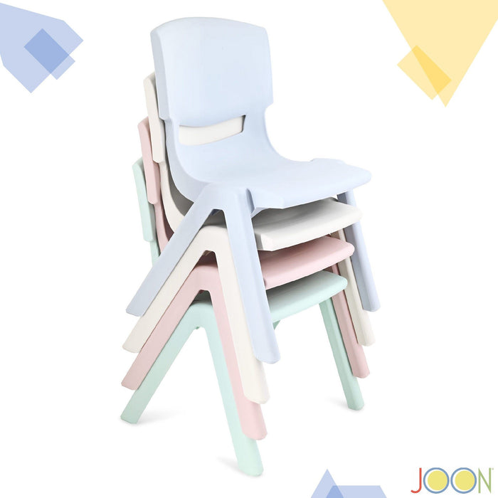 Shopbobbys Joon Stackable Plastic Kids Learning Chairs, Misty Blue, 20.5X12.75X11 Inches, 2-Pack (Pack Of 2)