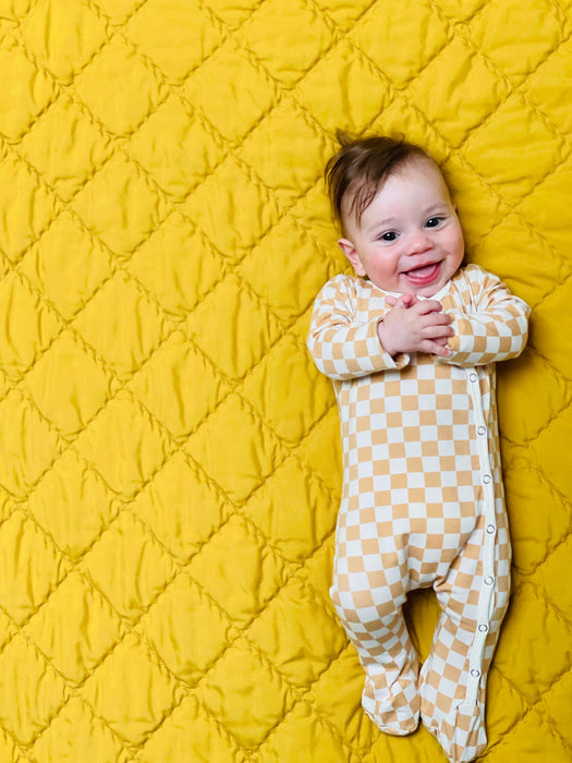 Checkered Footed Onesie