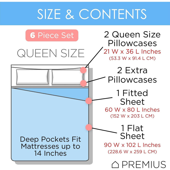 Shopbobbys Premius Brooke Luxurious Wrinkle-Free Microfiber Sheet Set