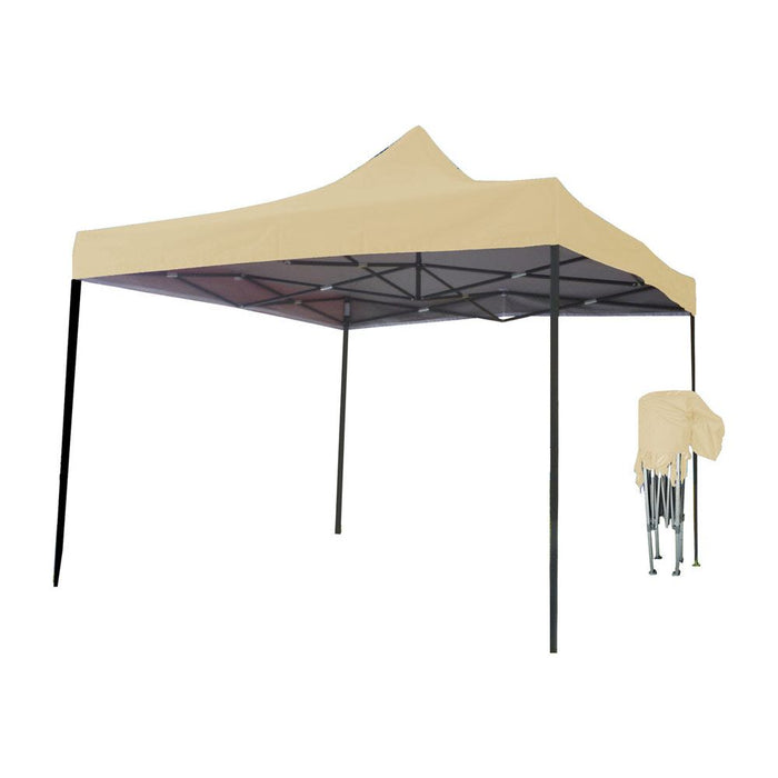 Shopbobbys Just Relax Folding Gazebo Canopy, Beige, 10X10 Feet