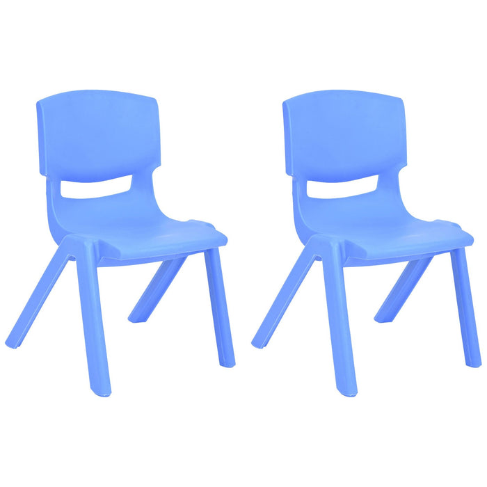 Shopbobbys Joon Stackable Plastic Kids Learning Chairs, Blue, 20.5X12.75X11 Inches, 2-Pack (Pack Of 2)