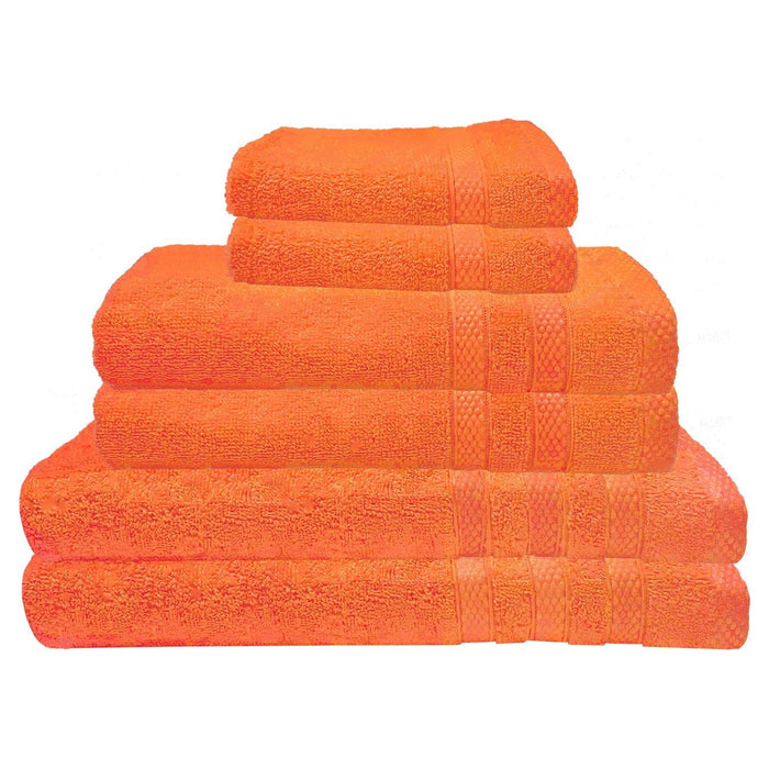 Shopbobbys Premius Premium 6-Piece Combed Cotton Bath Towel Set, Coral