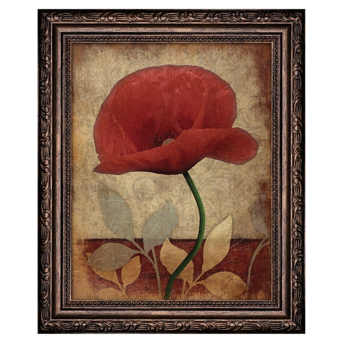 Shopbobbys Premius Floral Small Traditional Framed Wall Art, Red, 9X11 Inches