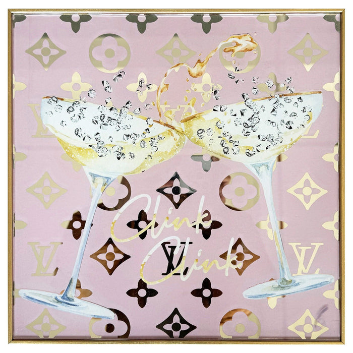 LV Monogram Designer Expensive to be Me Mirorred Wall Art, 12x12 Inches