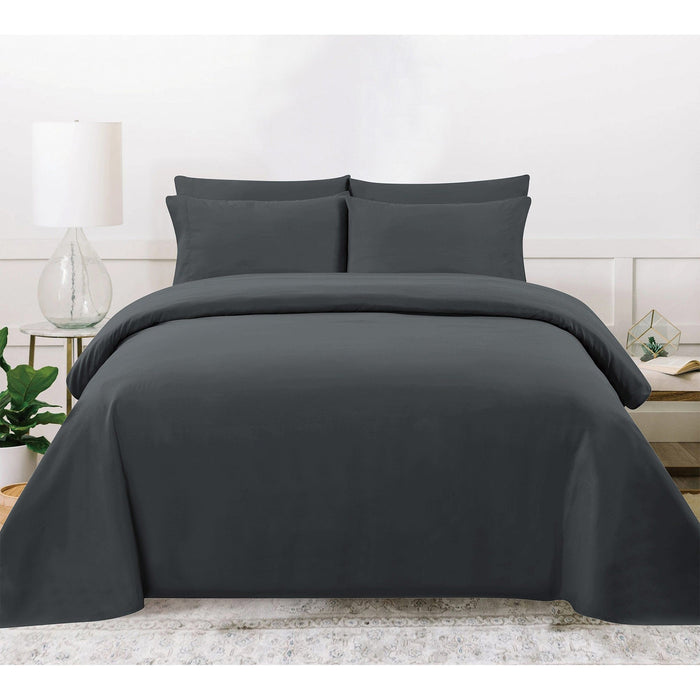 PREMIUS 4-6 Piece Solid Microfiber Wrinkle-Free Sheet Set