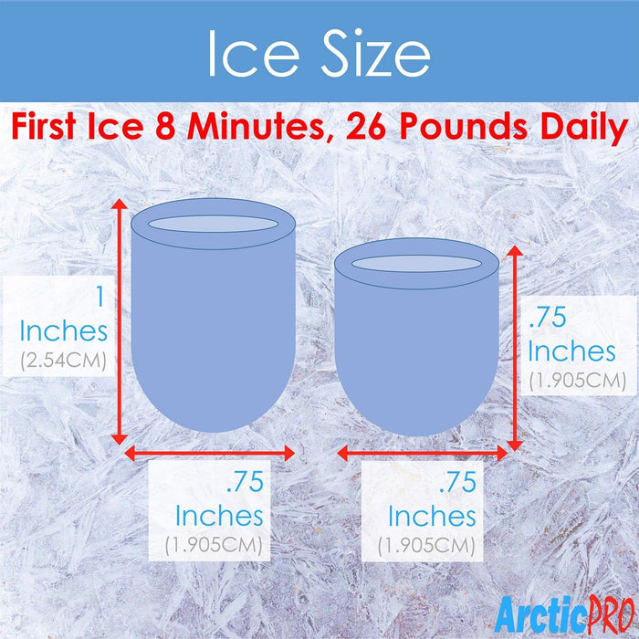 Shopbobbys Arctic-Pro Portable Digital Quick Ice Maker Machine, Black, Makes 2 Ice Sizes