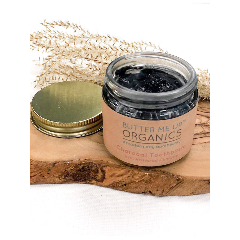Butter Me Up Organics Organic Activated Charcoal Toothpaste / Whitening Toothpaste / Organic Toothpaste / Black Toothpaste / Charcoal Toothpaste / Tooth Paste Teeth