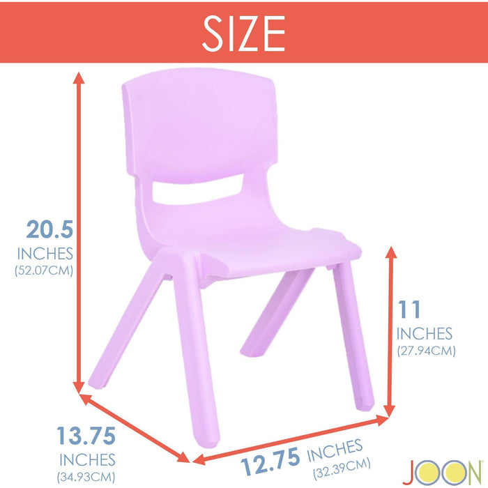 Shopbobbys Joon Stackable Plastic Kids Learning Chairs, Lilac, 20.5X12.75X11 Inches, 2-Pack (Pack Of 2)