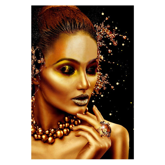 Shopbobbys Premius Beauty That Shines, Lacquered Canvas With Jewels, Bronze-Black, 24X36 Inches