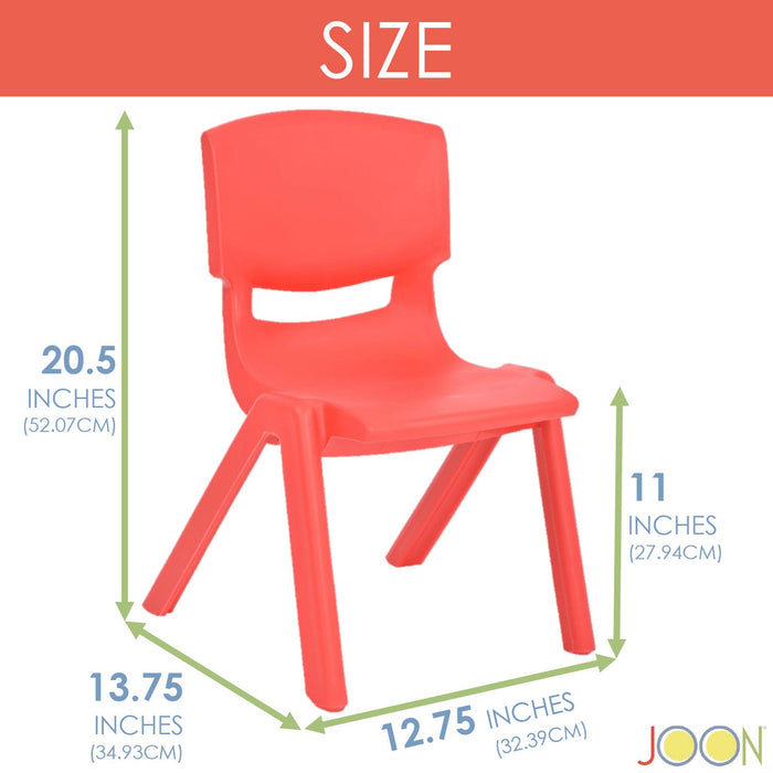 Shopbobbys Joon Stackable Plastic Kids Learning Chairs, 20.5X12.75X11 Inches, 2-Pack