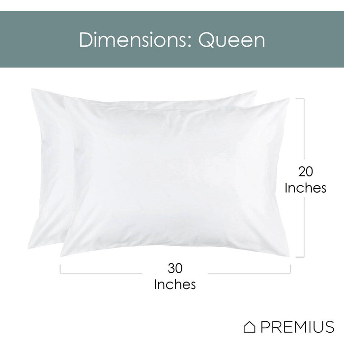 Shopbobbys Premius 2 Pack Zippered Waterproof Pillow Protector, White