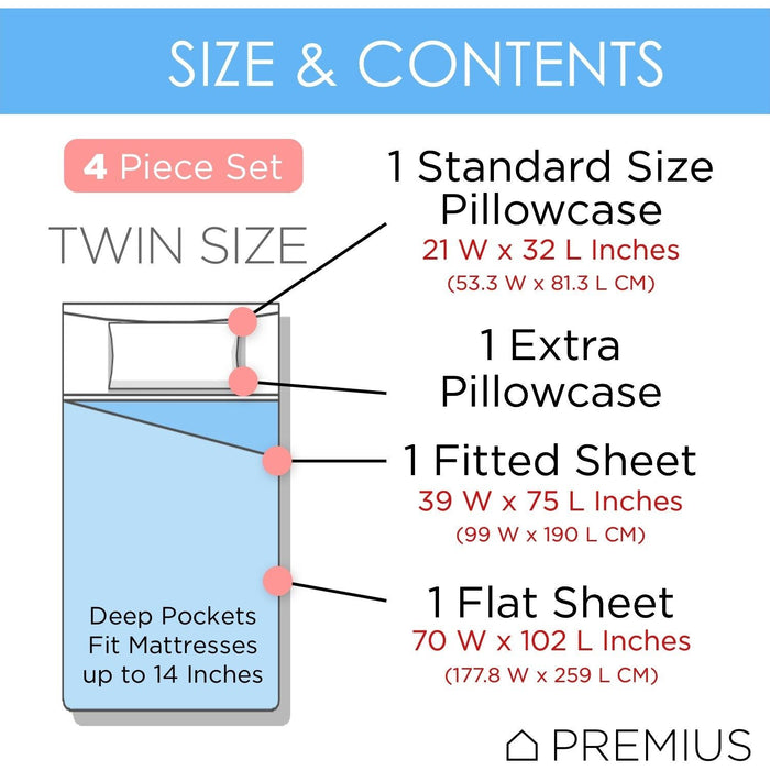 Shopbobbys Premius Brooke Luxurious Wrinkle-Free Microfiber Sheet Set