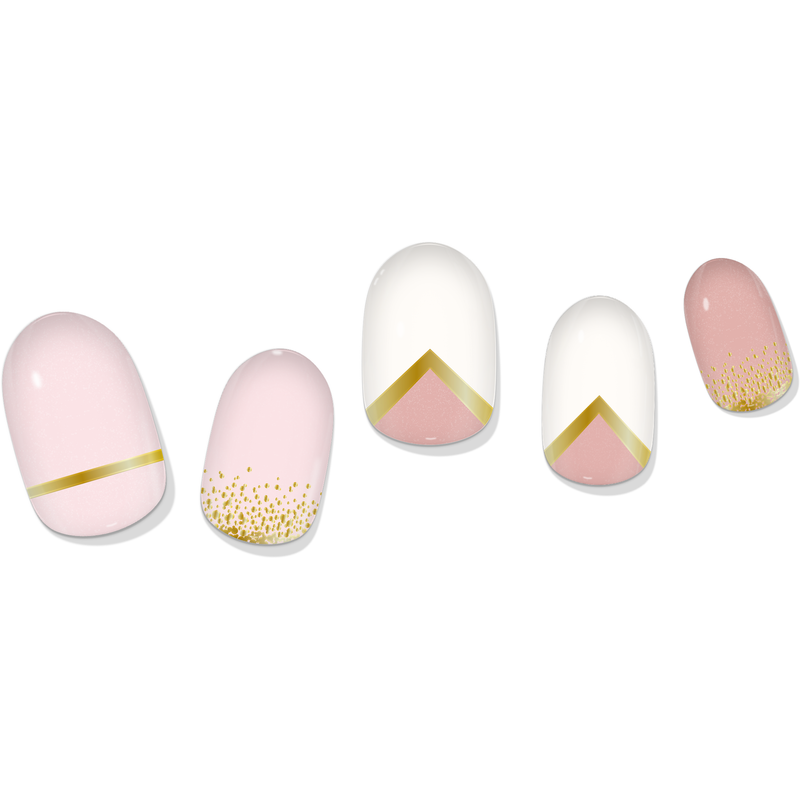 laurenbbeauty COLOR CHANGE Pink & Gold Delicate Geometric Gel Nail Wrap Nail Art Kits & Accessories