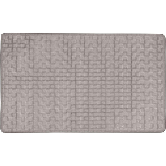 Achim Woven-Embossed Faux-Leather Anti-Fatigue Mat, Grey, 18x30 Inches