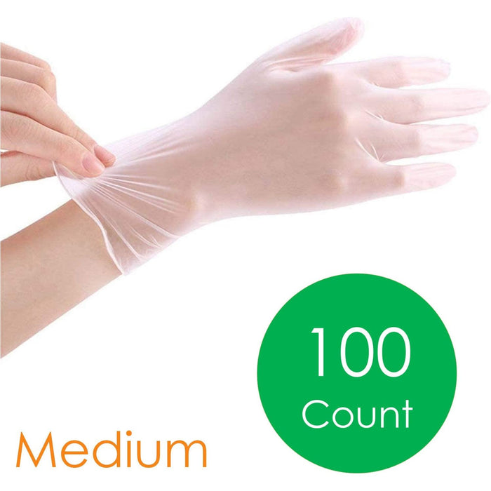 Shopbobbys Premius Disposable Vinyl Gloves, Clear, 100 Count