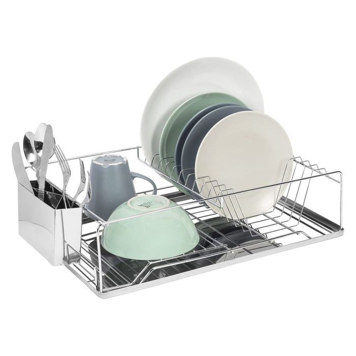 Shopbobbys Premius Deluxe Chrome Dish Rack And Cutlery Holder, 18.5X12.7X5.25 Inches