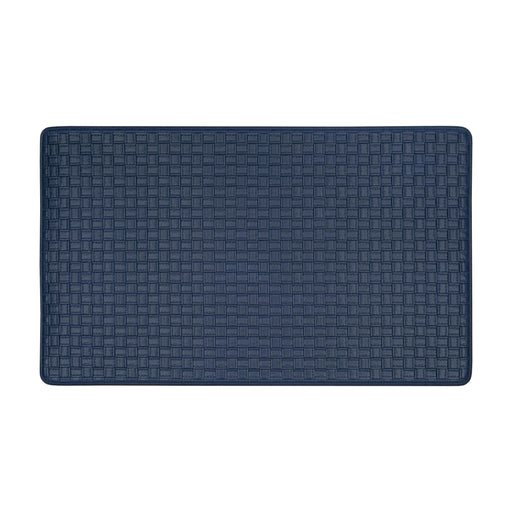 Achim Woven-Embossed Faux-Leather Anti-Fatigue Mat, Navy, 18x30 Inches