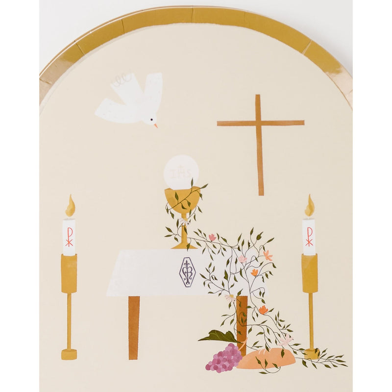 Be A Heart First Communion Dinner Plates Disposable Tableware