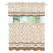 Achim Boho Printed Kitchen Curtain Set, Mocha, Valance 58x13, Tiers 58x36 Inches