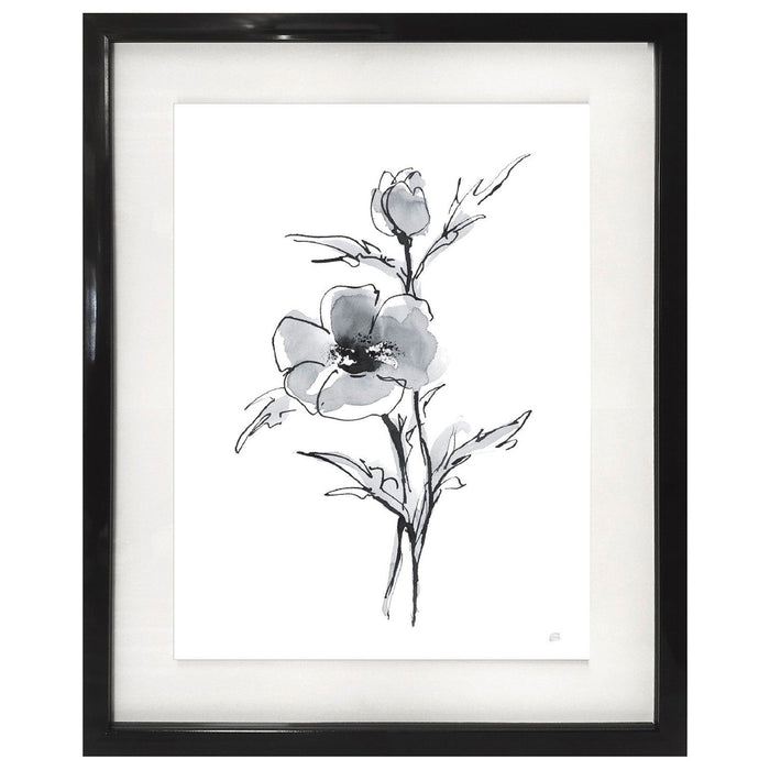 Shopbobbys Premius Flower Power Floating Printed Frame Wall Art, Black-White, 17X21 Inches