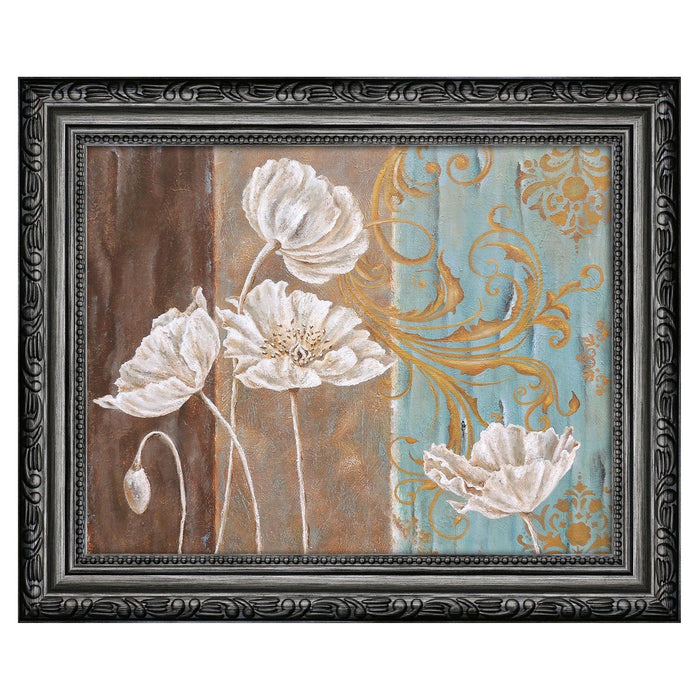 Shopbobbys Premius Floral Small Traditional Framed Wall Art, White, 9X11 Inches