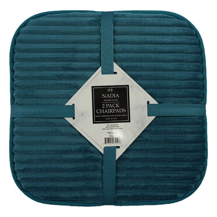 Shopbobbys Premius Nadia 2 Piece Memory Foam Chairpad Set, 16X16 Inches