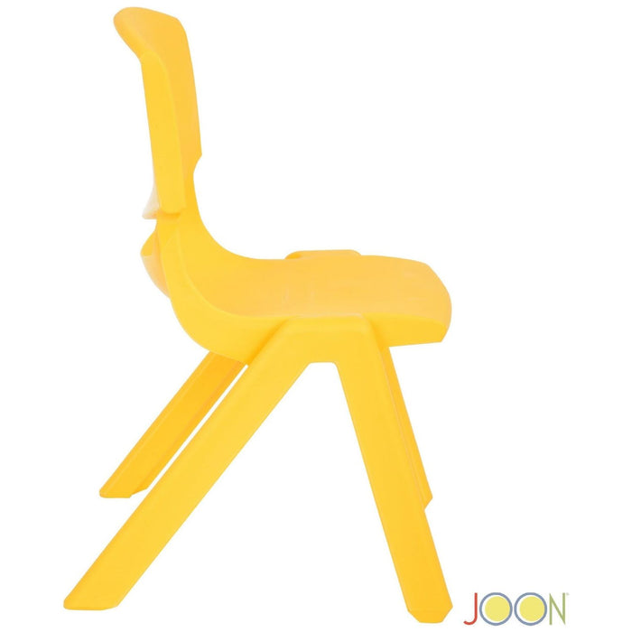 Shopbobbys Joon Stackable Plastic Kids Learning Chairs, Yellow, 20.5X12.75X11 Inches, 2-Pack (Pack Of 2)