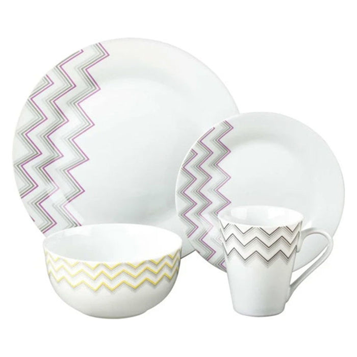 Shopbobbys Premius 16 Piece Ceramic Dinner Set, Heat Resistant Porcelain