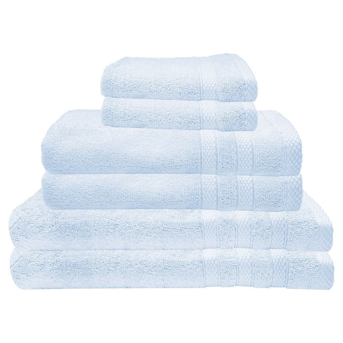 Shopbobbys Premius Premium 6-Piece Combed Cotton Bath Towel Set, Sky Blue