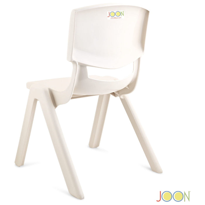 Shopbobbys Joon Stackable Plastic Kids Learning Chairs, Ivory, 20.5X12.75X11 Inches, 2-Pack (Pack Of 2)