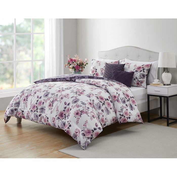 Shopbobbys Lively 5-Piece Rose Printed Comforter Set