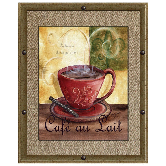 Shopbobbys Premius Cafe Au Lait Framed Wall Art With Buttons, 11X13 Inches