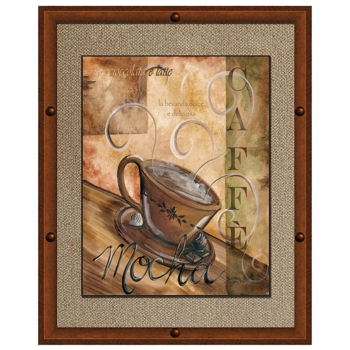 Shopbobbys Premius Caffe Mocha Framed Wall Art With Buttons, 11X13 Inches