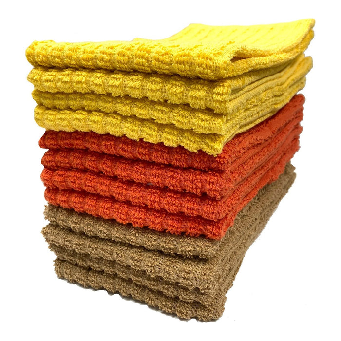 Shopbobbys Premius 12-Pack Bar Mop Kitchen Towel, 100% Cotton, Multi, 16X19 Inches