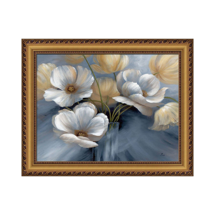 Shopbobbys Premius August’S Garden Framed Wall Art, White-Beige, 33X33 Inches