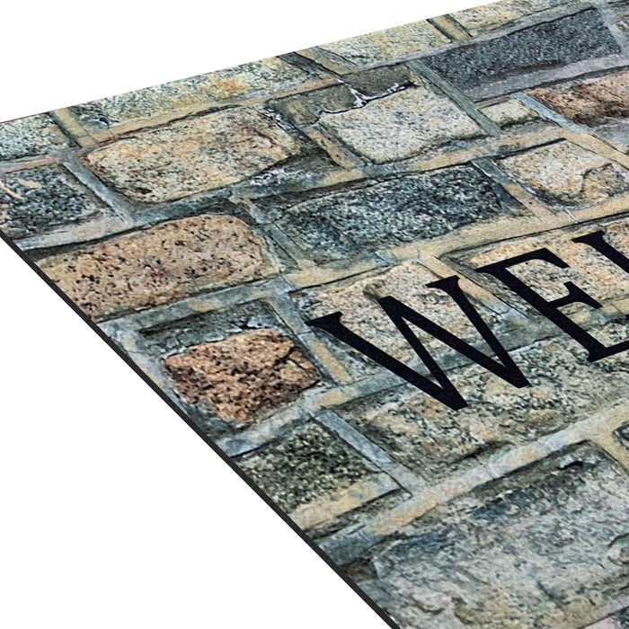 Achim Welcome Stone Heavy Duty Outdoor Mat, Gray, 18x30 Inches