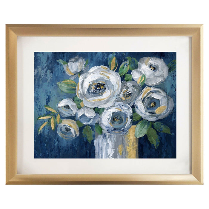 Shopbobbys Premius Conference Framed Vase With Flower Wall Art, Blue, 17X21 Inches