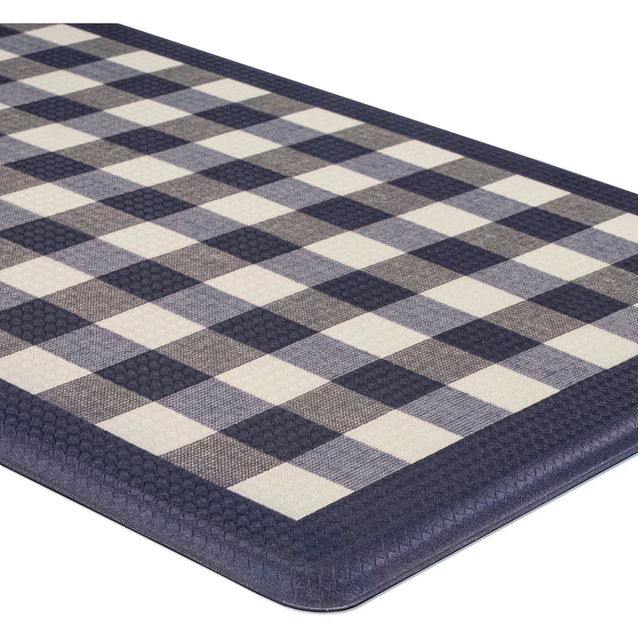 Achim Decorative Buffalo Check Anti-Fatigue Mat, Navy, 18x30 Inches